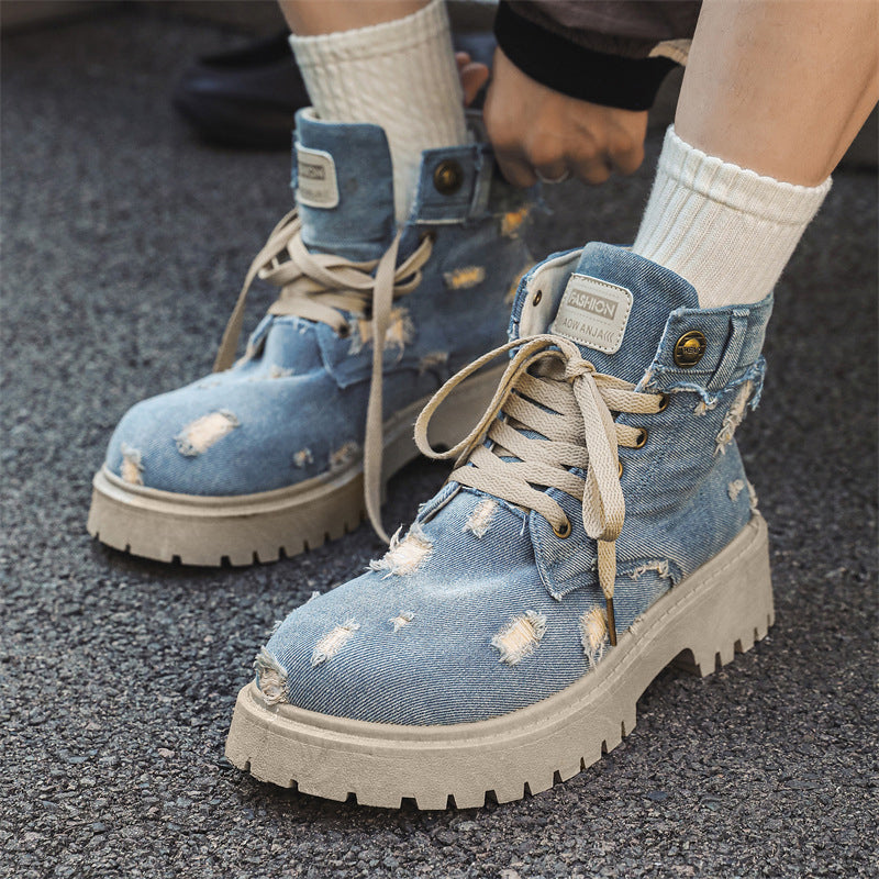 Retro Denim Boots