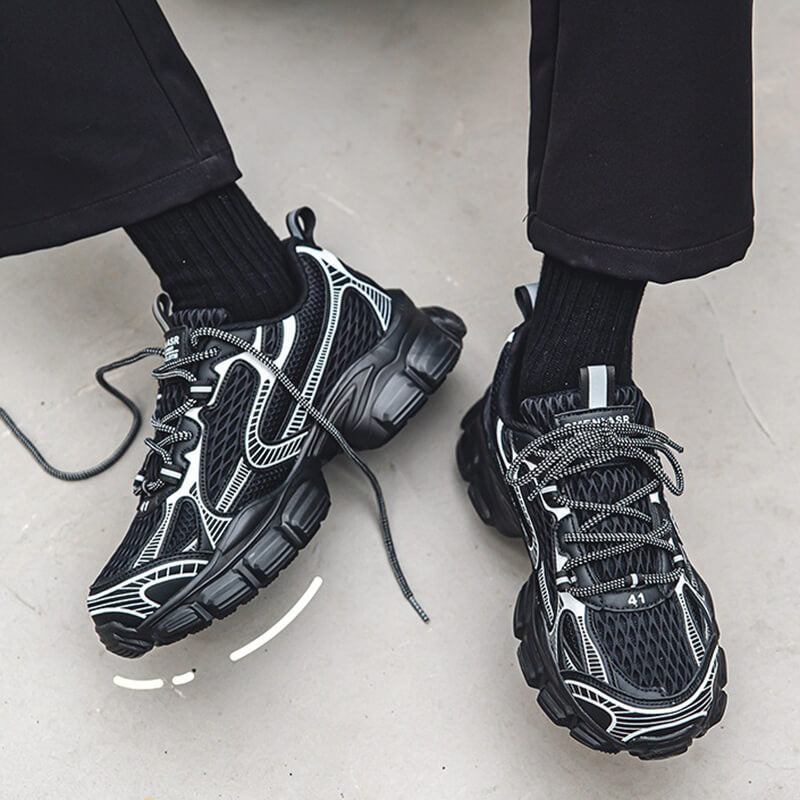 Mesh-Panel Sneakers