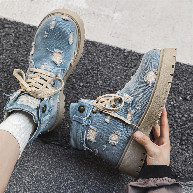 Retro Denim Boots