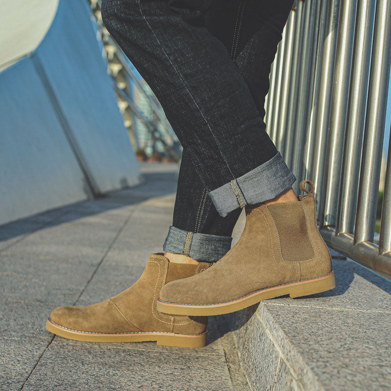 Leather Flats Ankle Boots