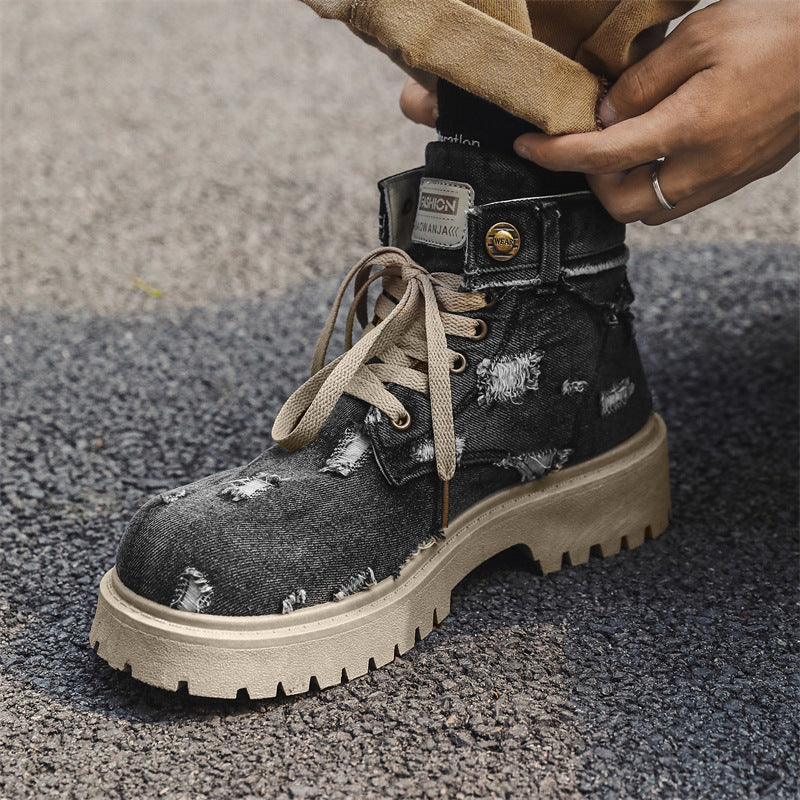 Retro Denim Boots