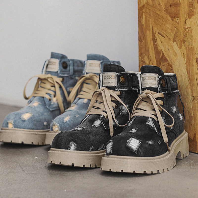 Retro Denim Boots
