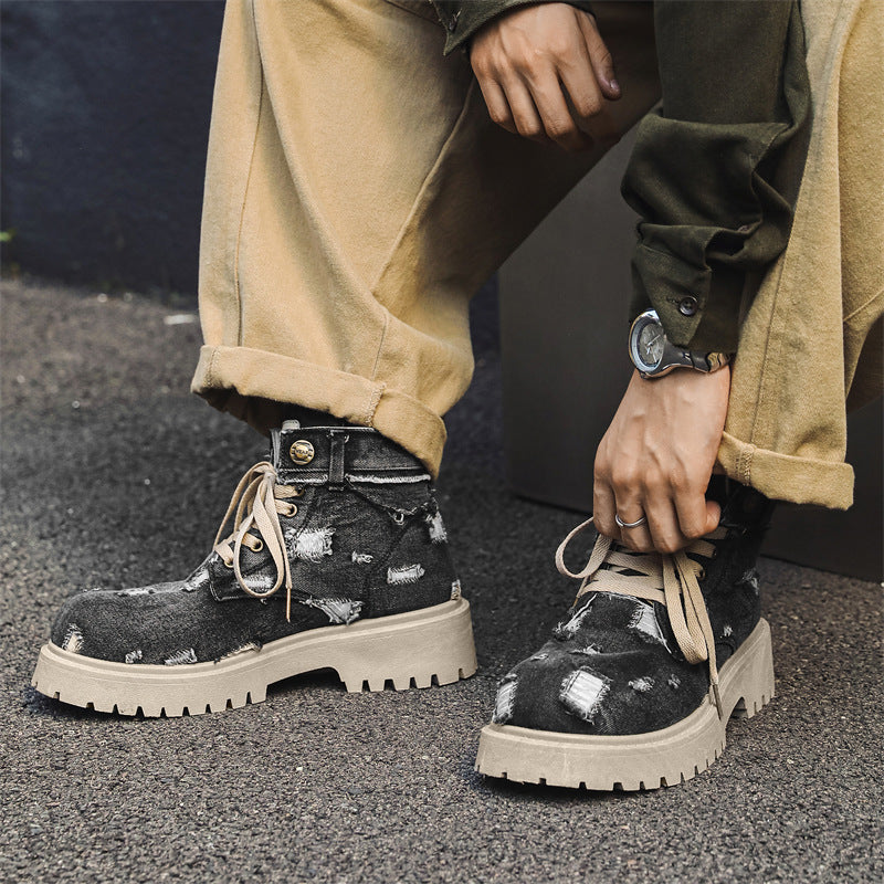 Retro Denim Boots