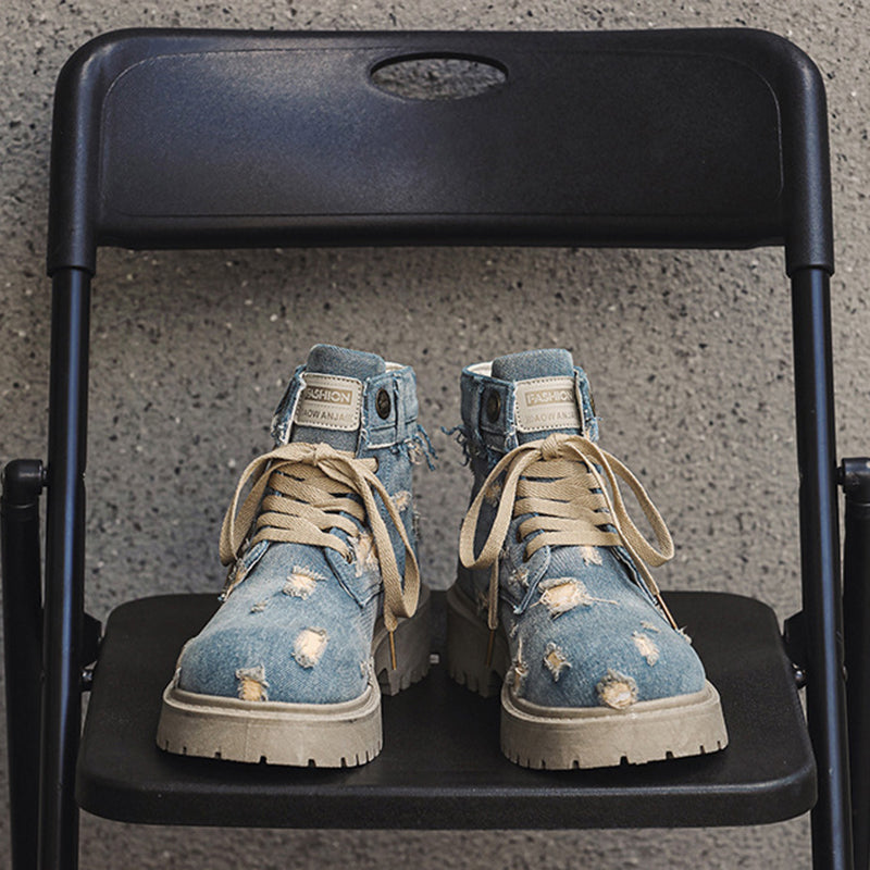Retro Denim Boots