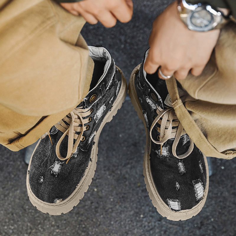 Retro Denim Boots