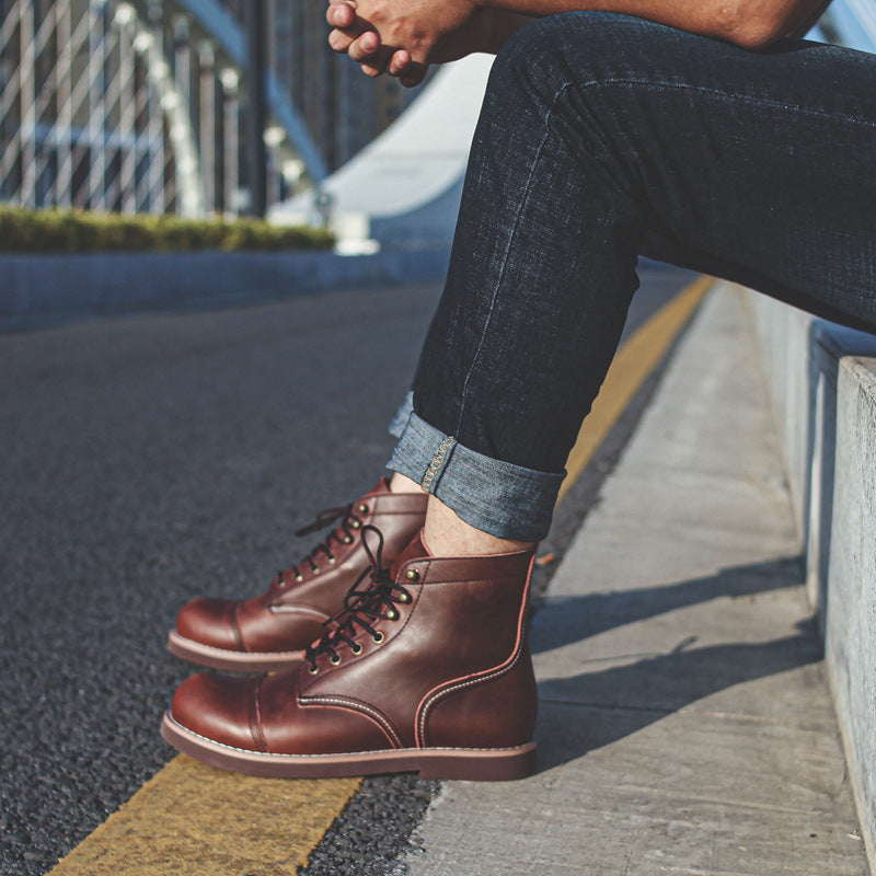 Retro Leather Men Boots