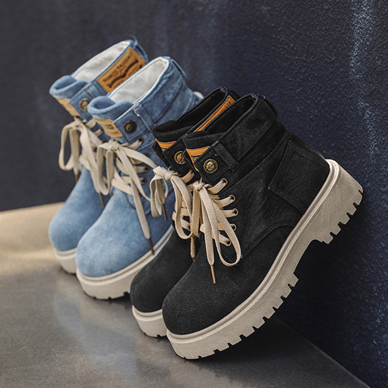 Retro Denim Boots